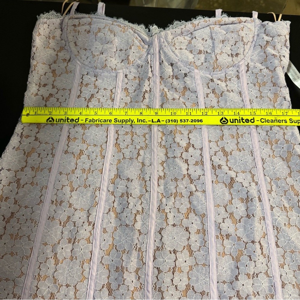 New Nasty Gal Lace Mini Dress Lavender Nude Lining Size 12 New With Tags Lace 12 - Picture 4 of 15